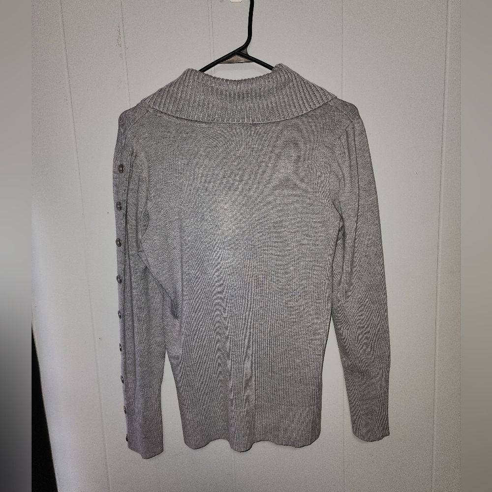 White House Black Market Classy Grey Cowl TurtleNeck Sweater - Picture 5 of 14